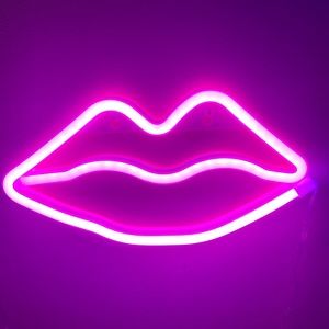 neon lips sign